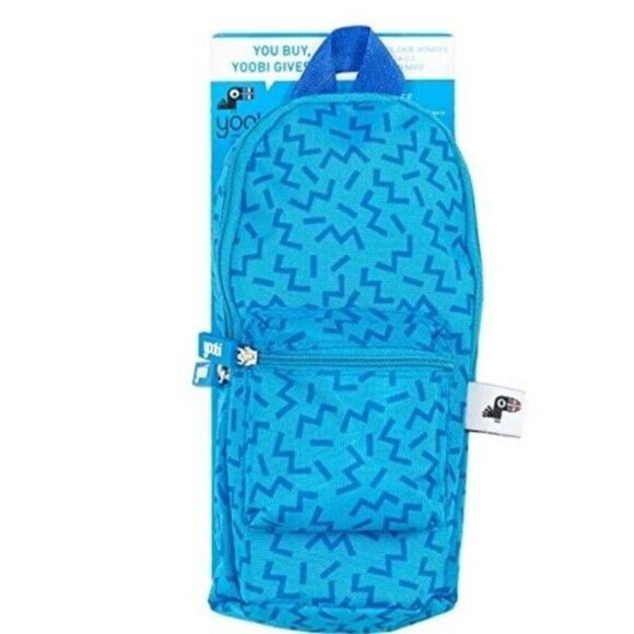 Yoobi153 Mini Backpack Pencil Case - Blue Stripe Blue Stripe great travel bag - Picture 1 of 2